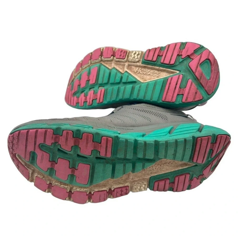 Hoka One One Gaviota 3 Running Shoes Women's Size 9 Grey Teal Pink